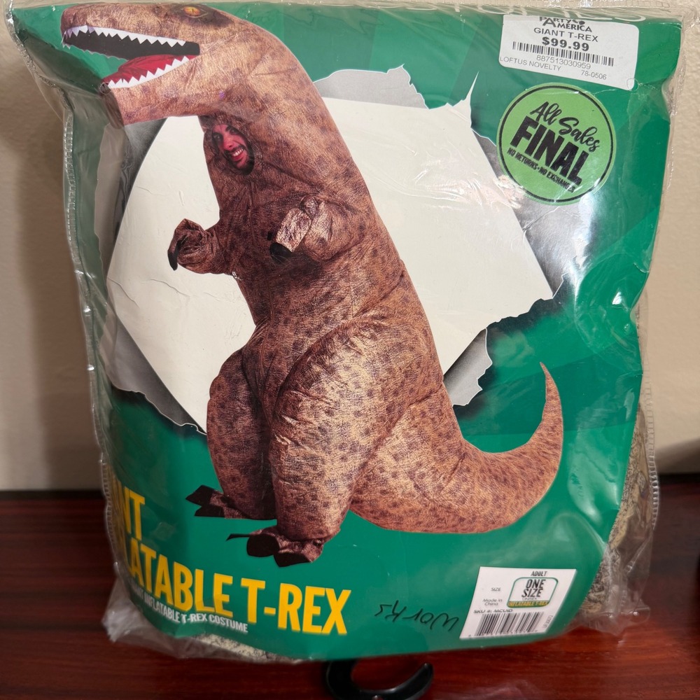 Loftus Novelty Giant Inflatable T-Rex Costume Adult One Size Brown MCUID
